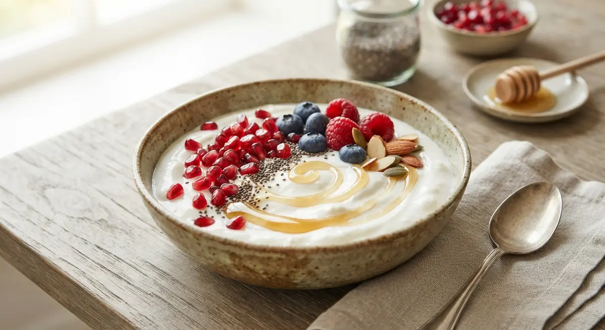 Skyr Pomegranate Chia Honey Bowl
